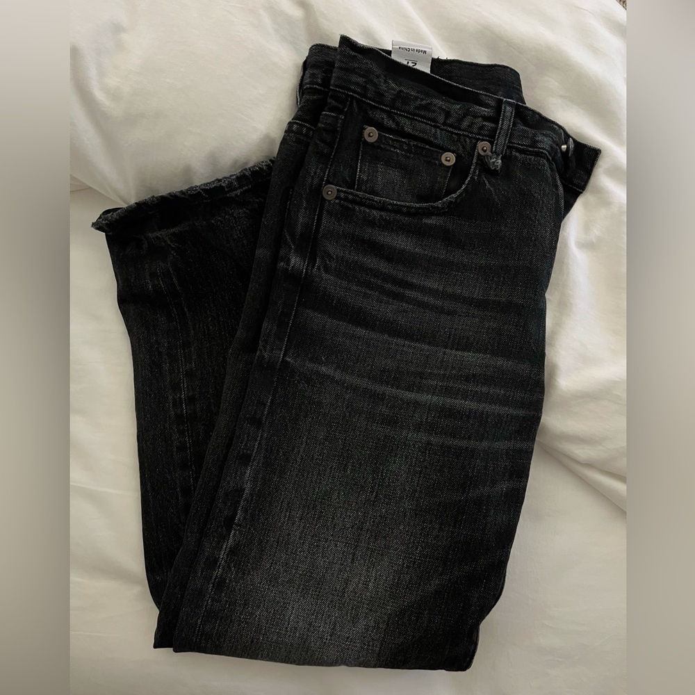 R13 Romeo Straight Leg Jeans, Size 27, Eton Black Selvedge, Japanese Denim